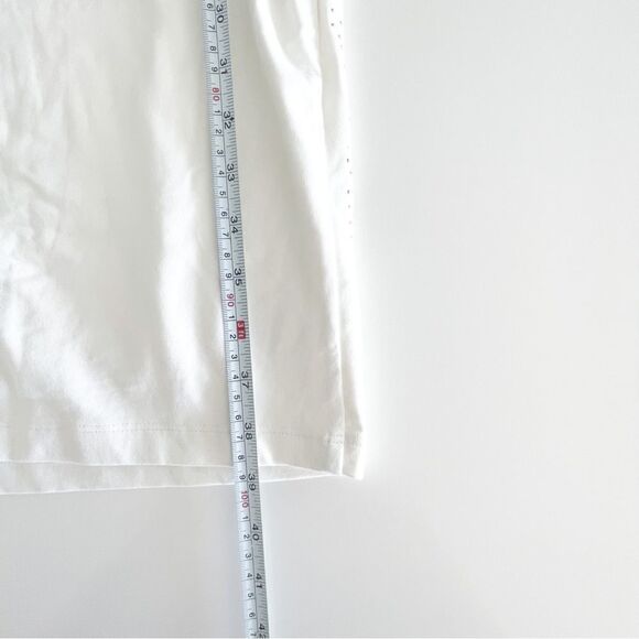 Bebe Dress Bodycon White Gold Silver Embellishments Lined Women 's M Back Zip - Picture 8 of 11